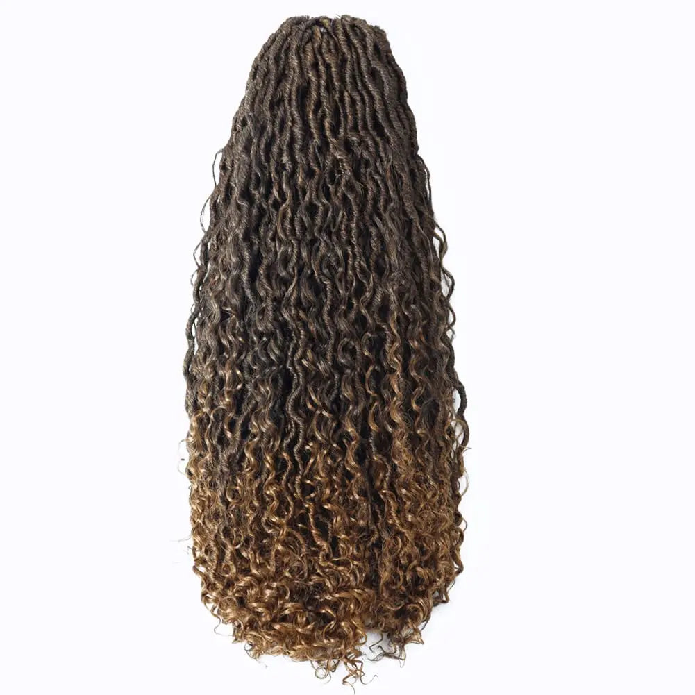 ( US ONLY) FAST SHIPPING GL | Toyotress® Curly Locs Crochet Hair - Natural Black Pre-twisted Faux Locs Crochet Braids, Short Pre-looped Synthetic Braiding Hair Extensions Toyotress